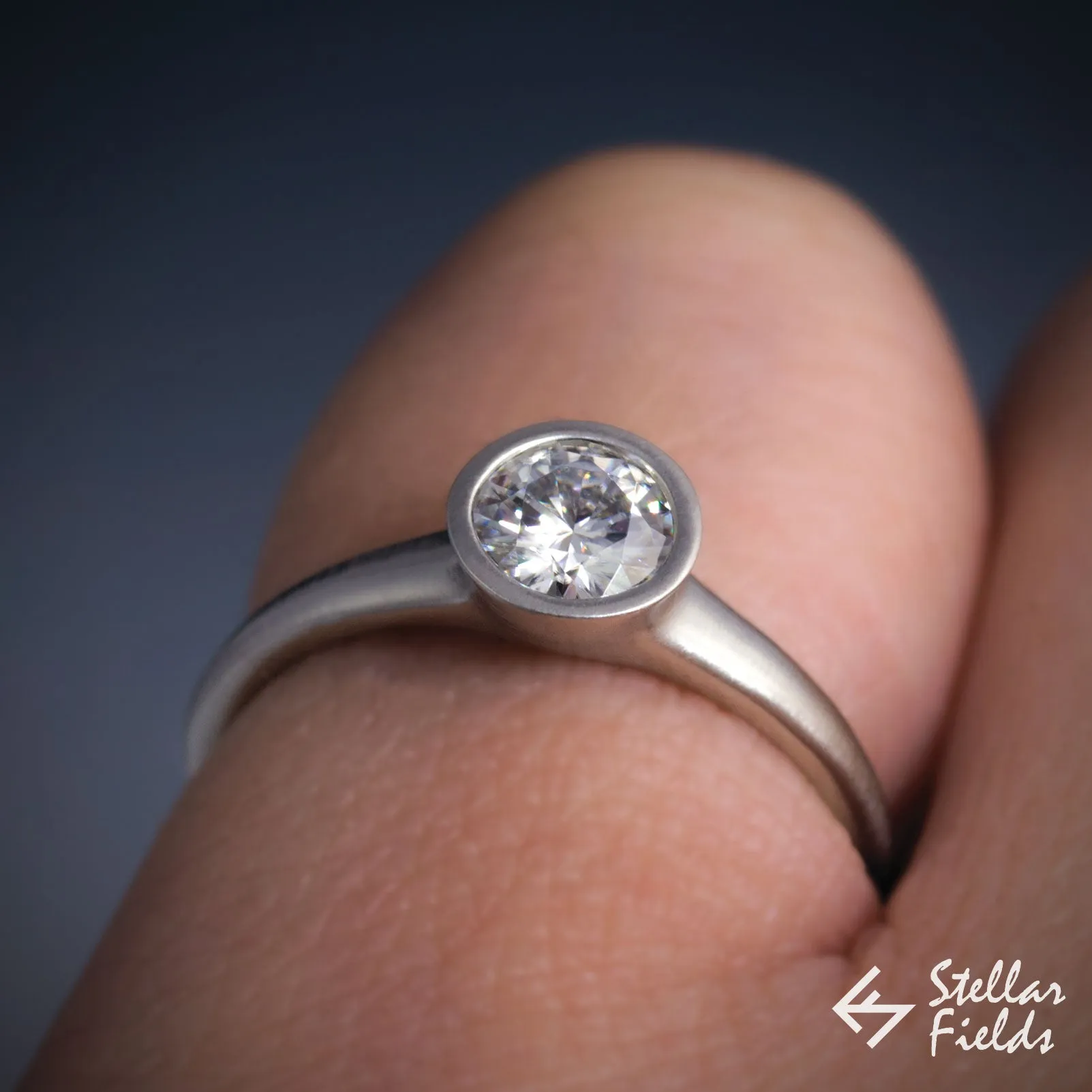 Lab Diamond Bezel Engagement Ring