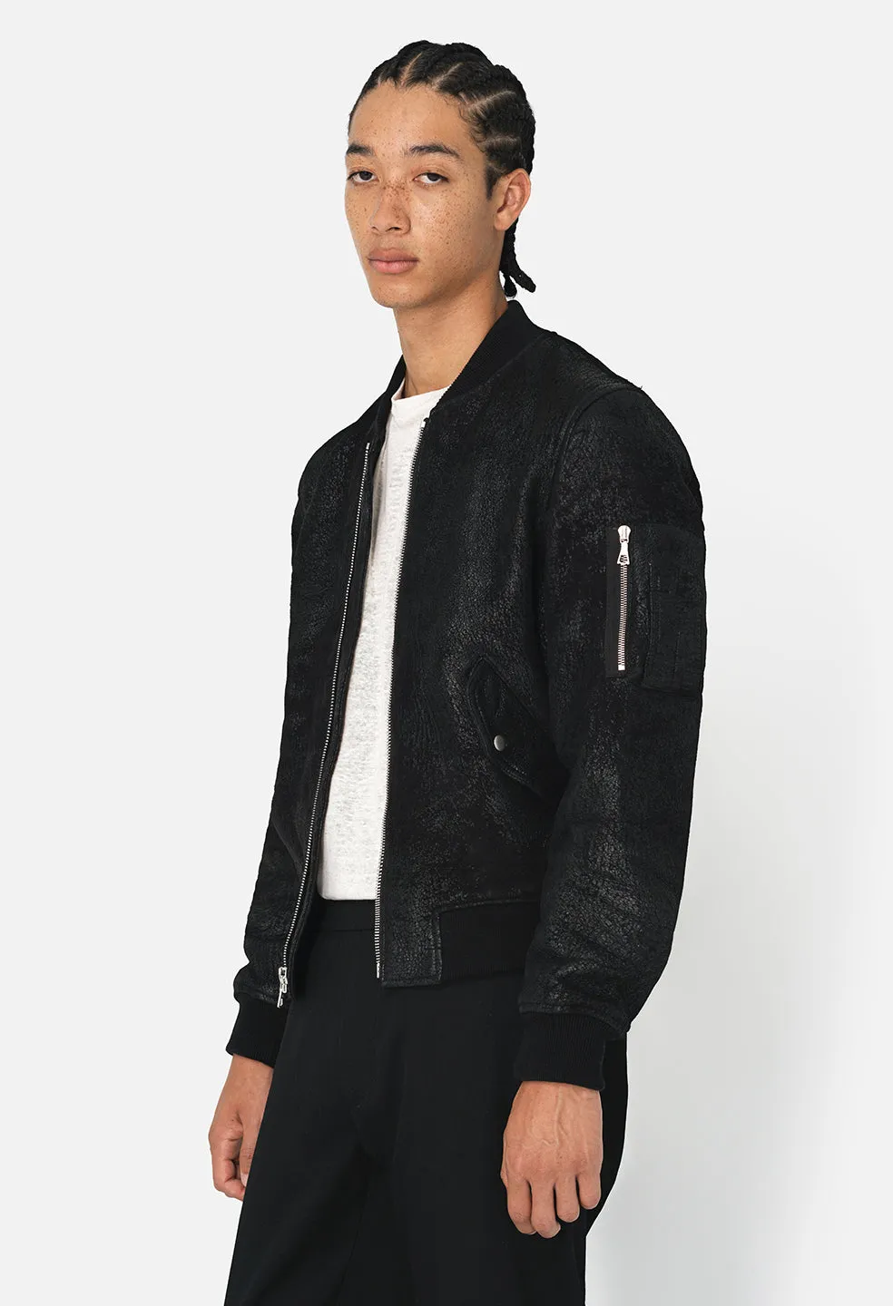 Leather Bogota Bomber / Jungle Black