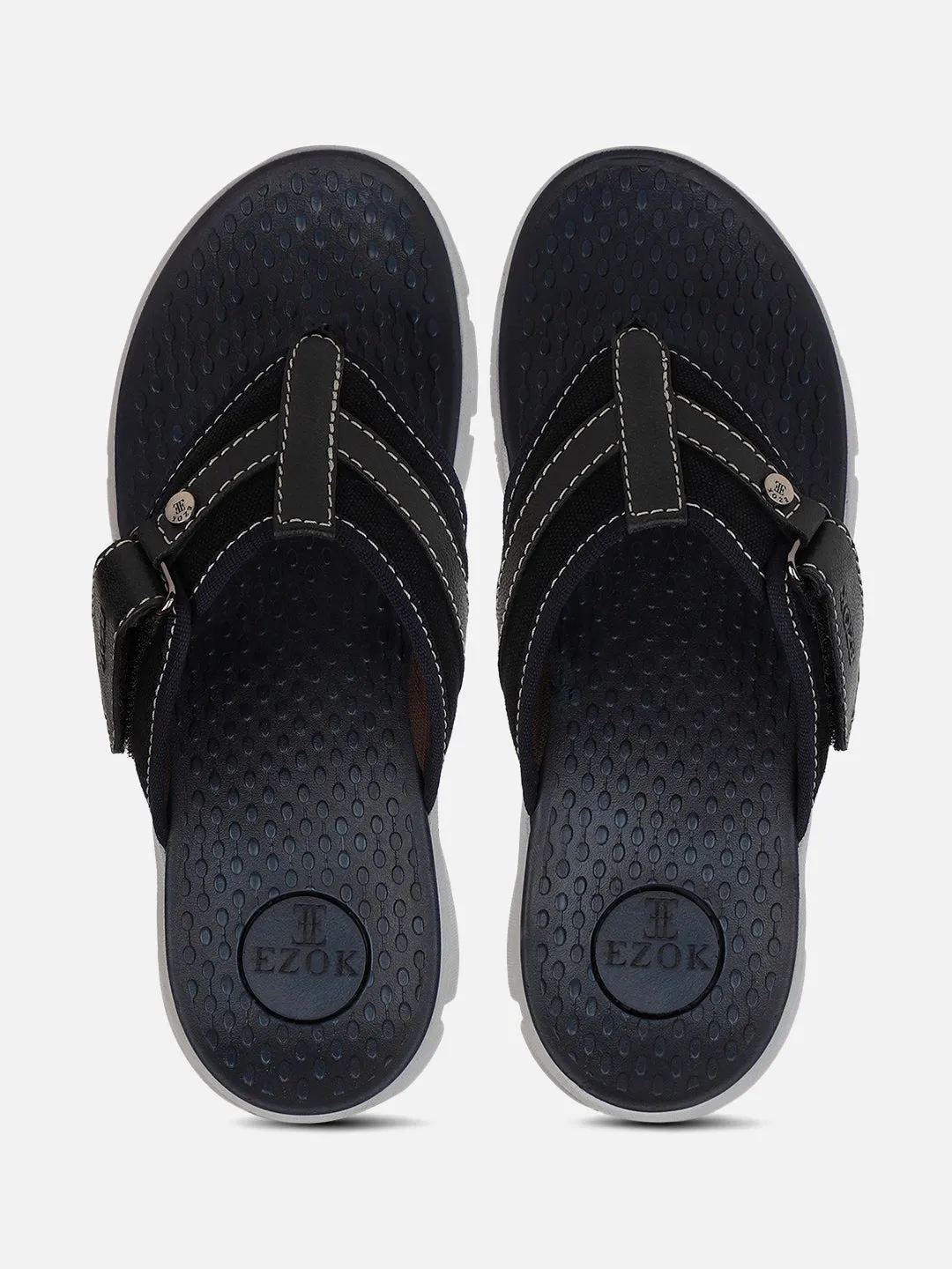 Leather flipflops for men (black)