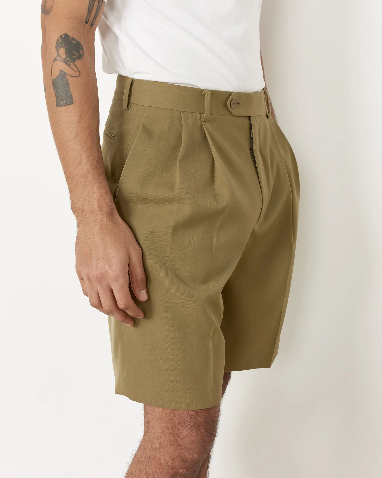 Light Wool Gardine Short in Khaki