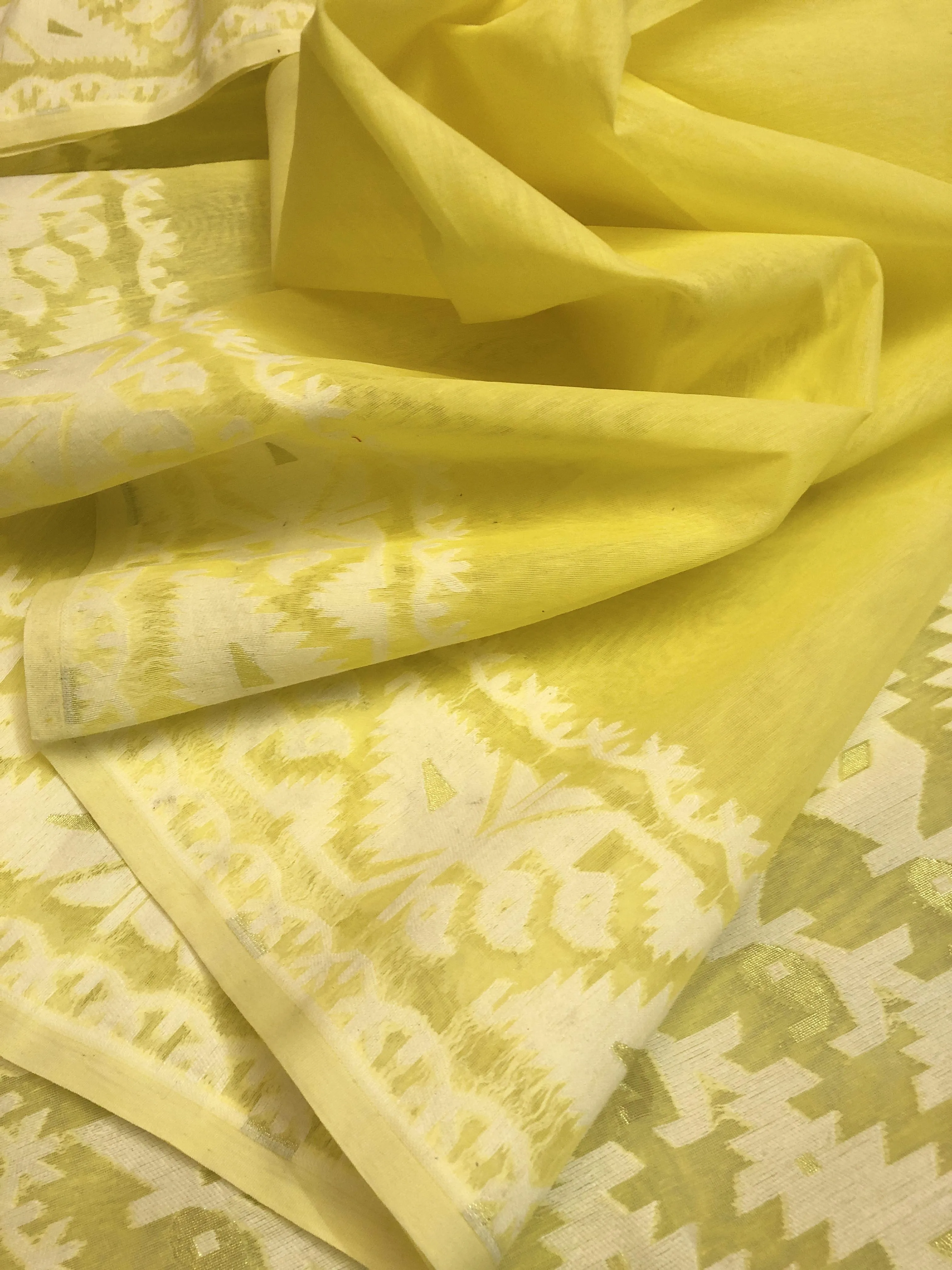 Light Yellow Color Jamdani Saree