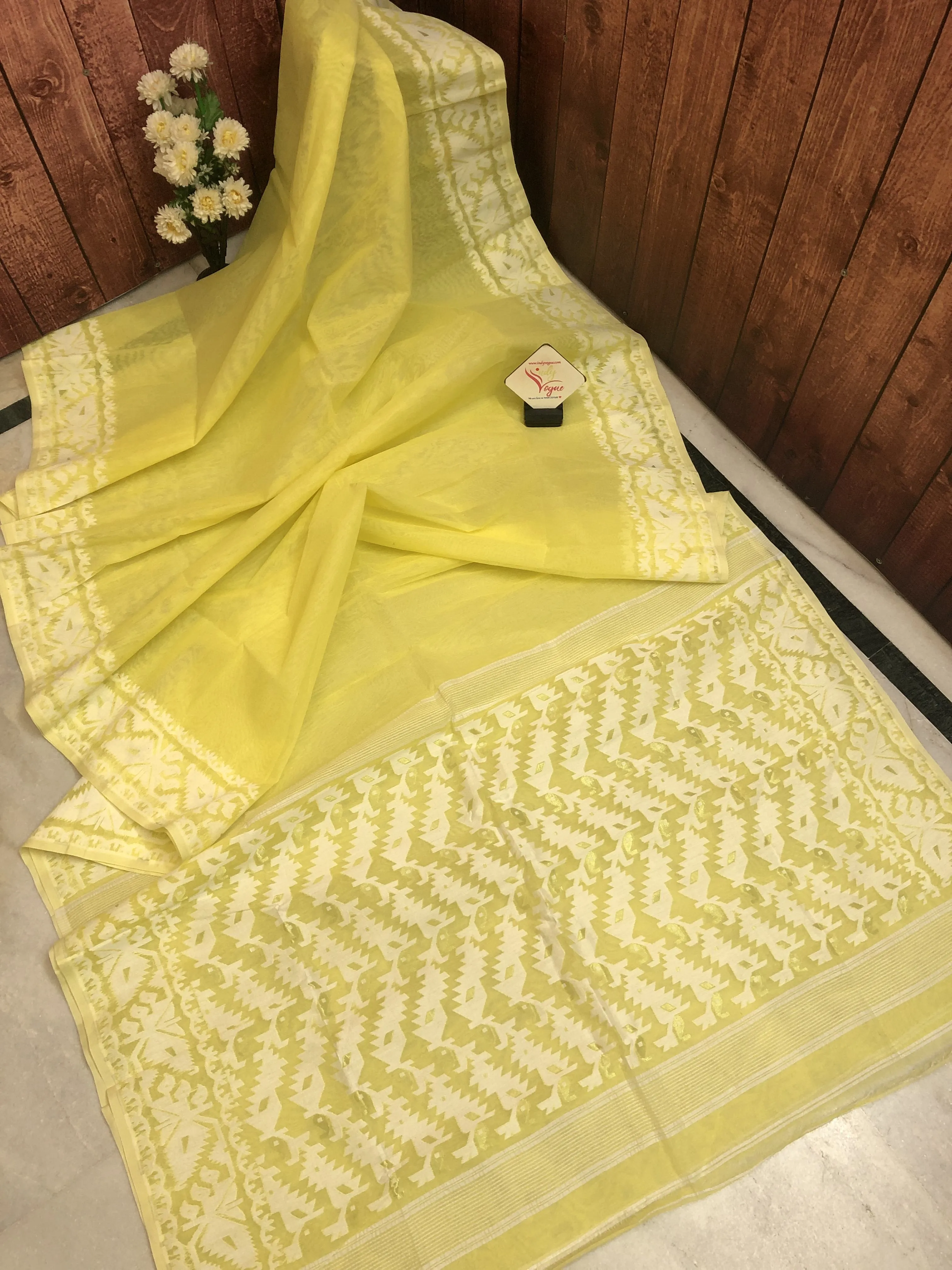 Light Yellow Color Jamdani Saree