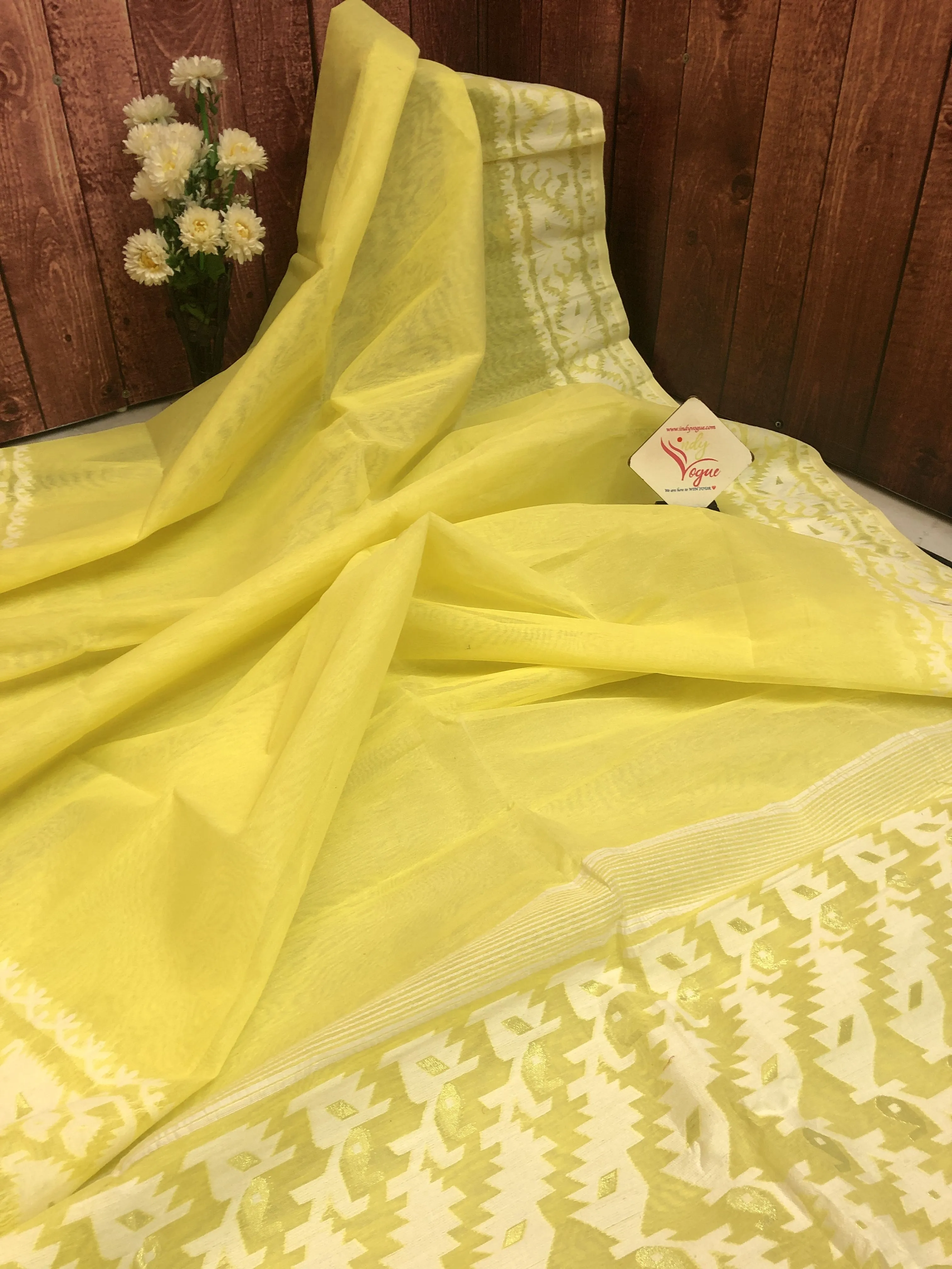 Light Yellow Color Jamdani Saree