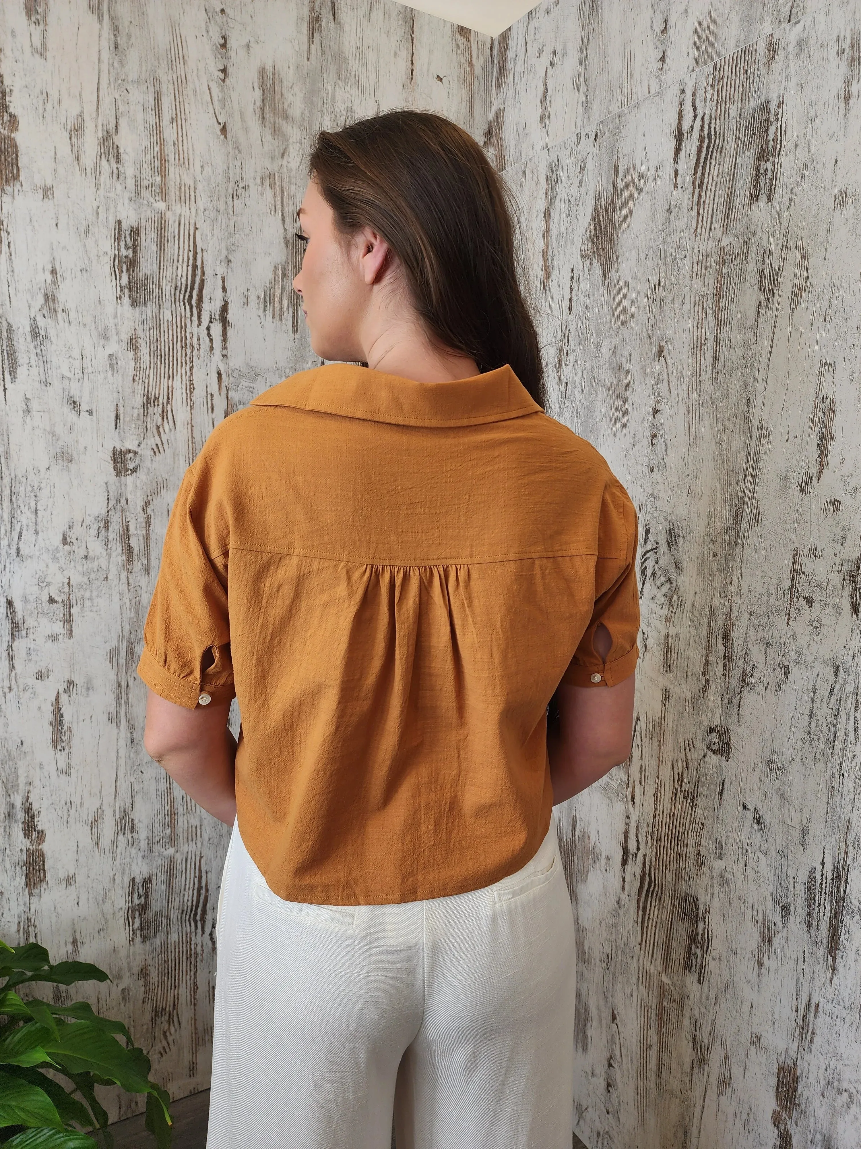 Mason Cotton Top Blouse - Mustard