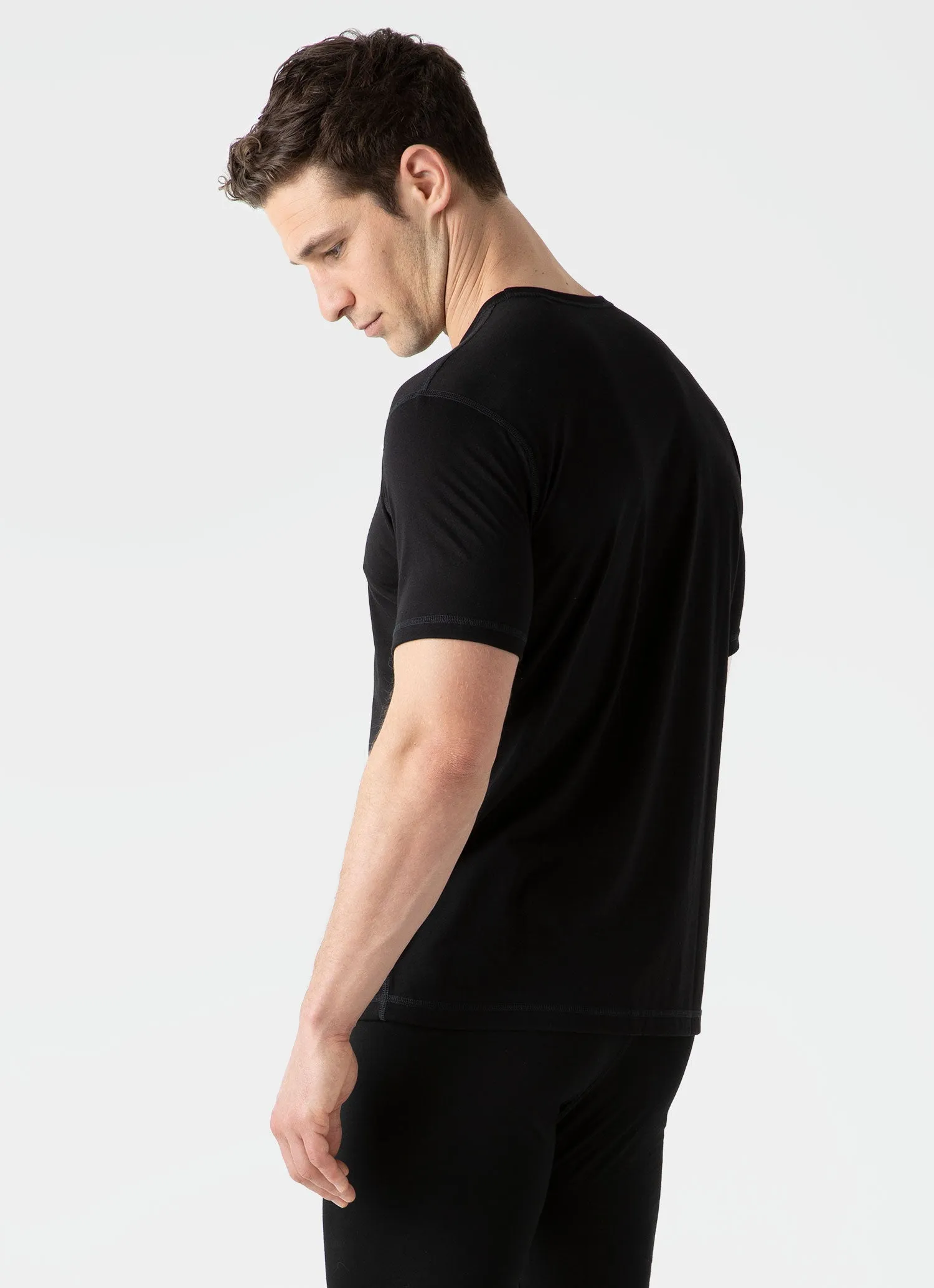 Men's Merino Base Layer T- Shirt in Black