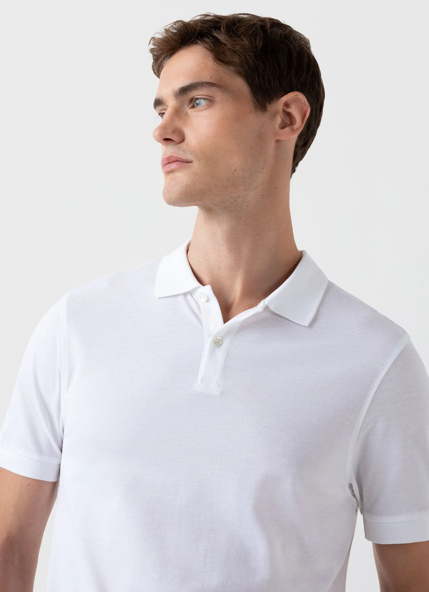 Men's Piqué Polo Shirt in White