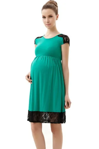 Momo Maternity Lace Insert Skater Dress