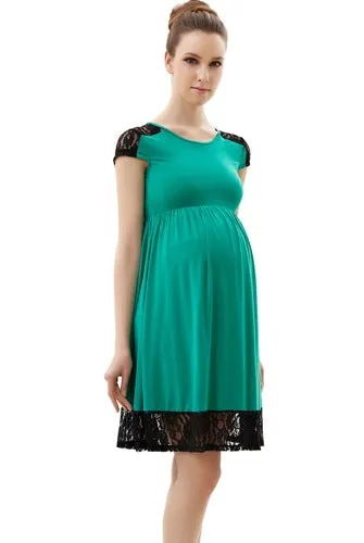 Momo Maternity Lace Insert Skater Dress