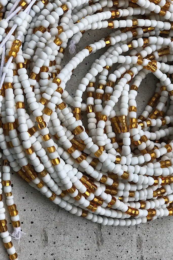 Mykonos White and Gold Waist Beads