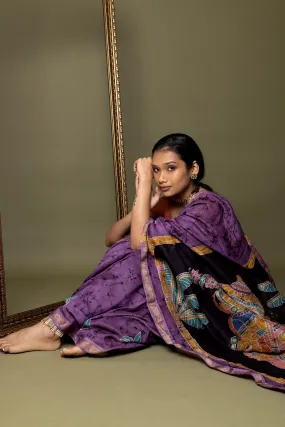 Narmada - Bageecha Batik Phad Maheswari saree