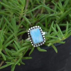 Natural Dominican Larimar Ring, 925 Sterling Silver Ring, Larimar Jewelry, Nickel Free