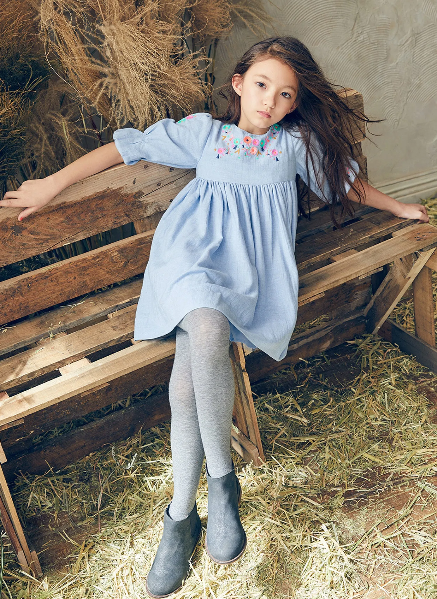 Nellystella Clover Dress in Dusty Periwinkle