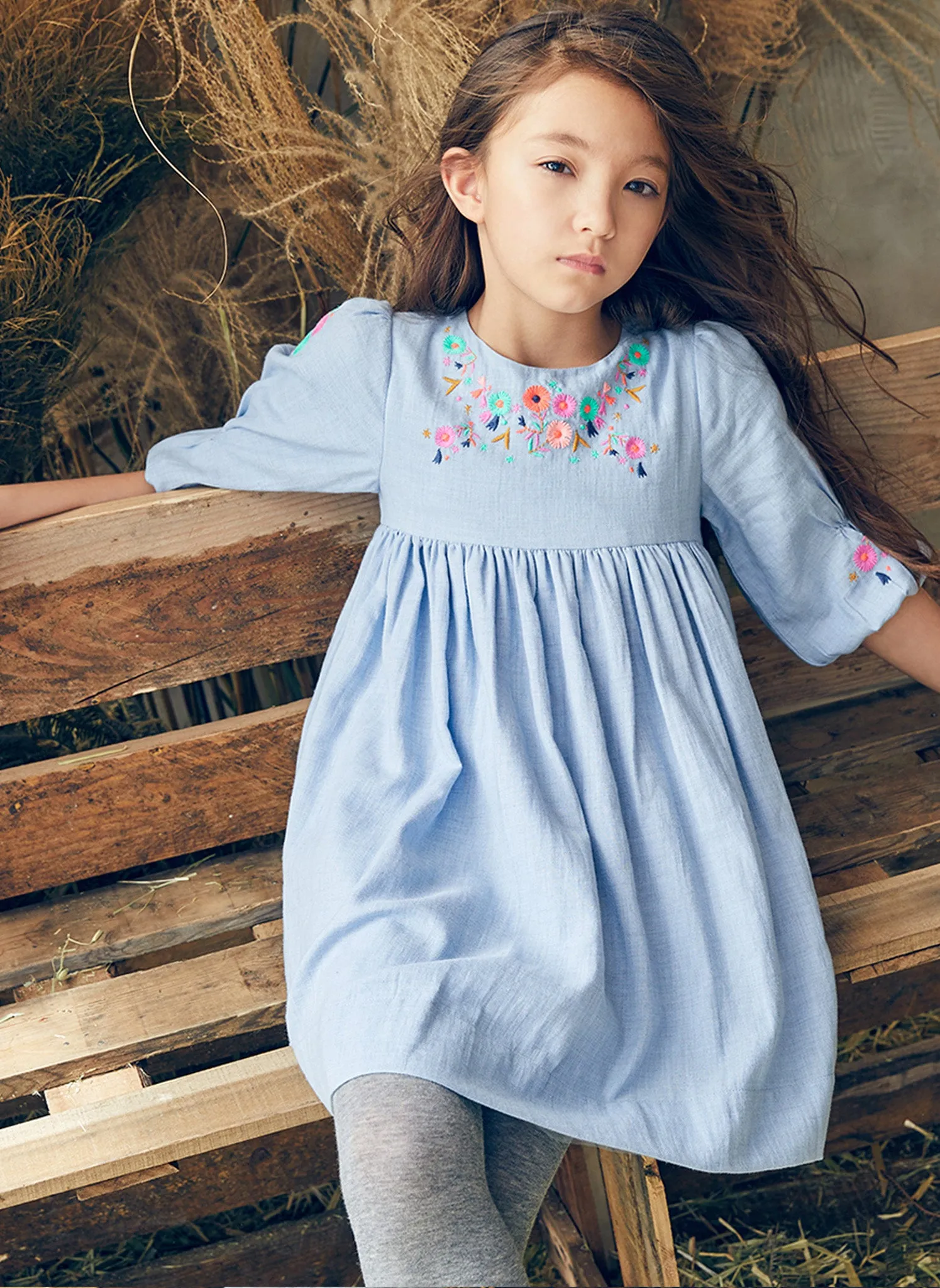 Nellystella Clover Dress in Dusty Periwinkle