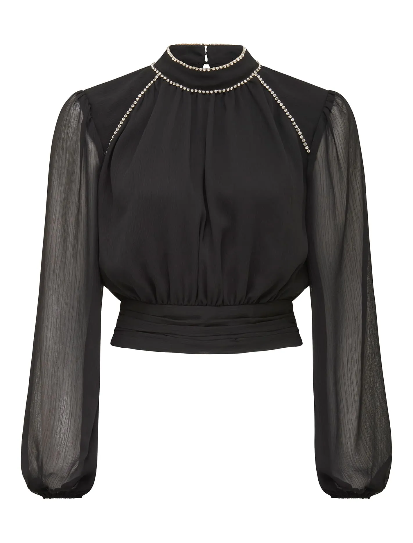 Oriana Open-Back Diamonte Blouse