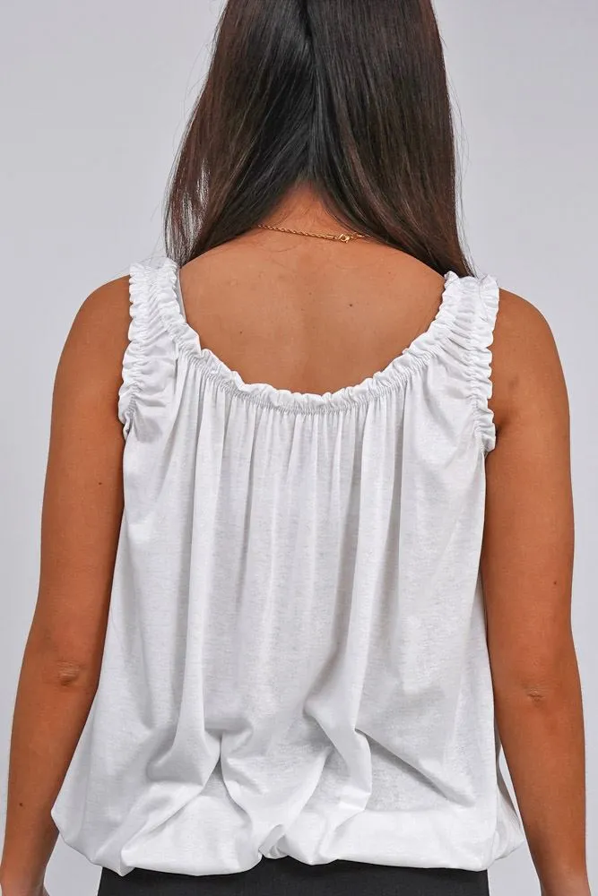 Plain Elasticated Gather Vest Top