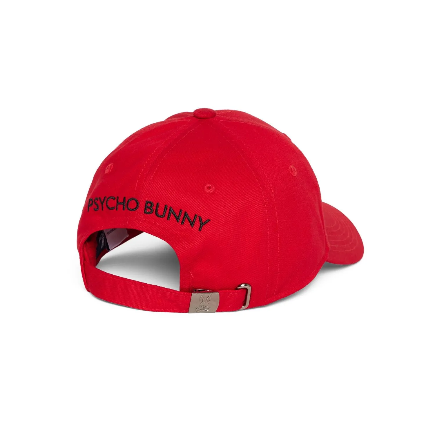 Psycho Bunny Chester Embroidered Baseball Hat - Brilliant Red