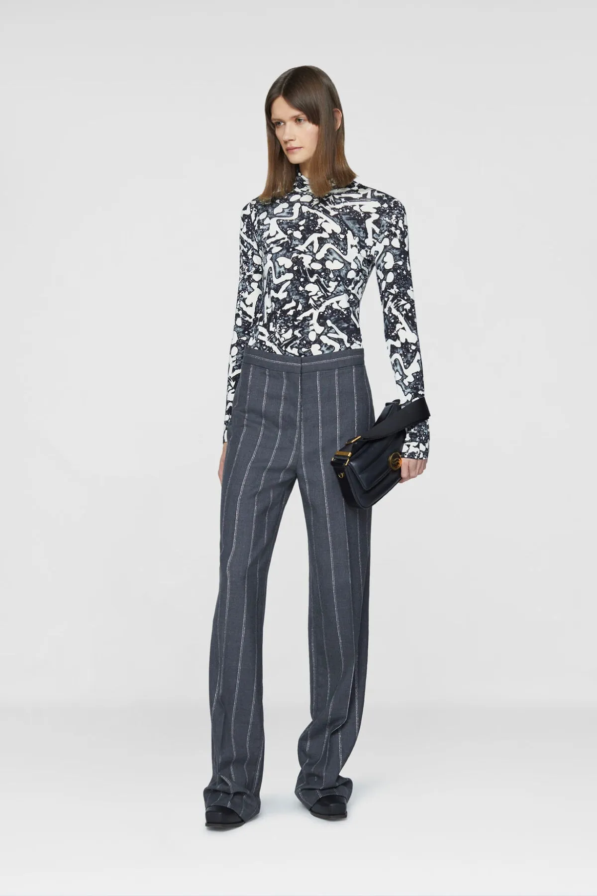 Stella McCartney Striped Tailored Trouser - Grey Melange