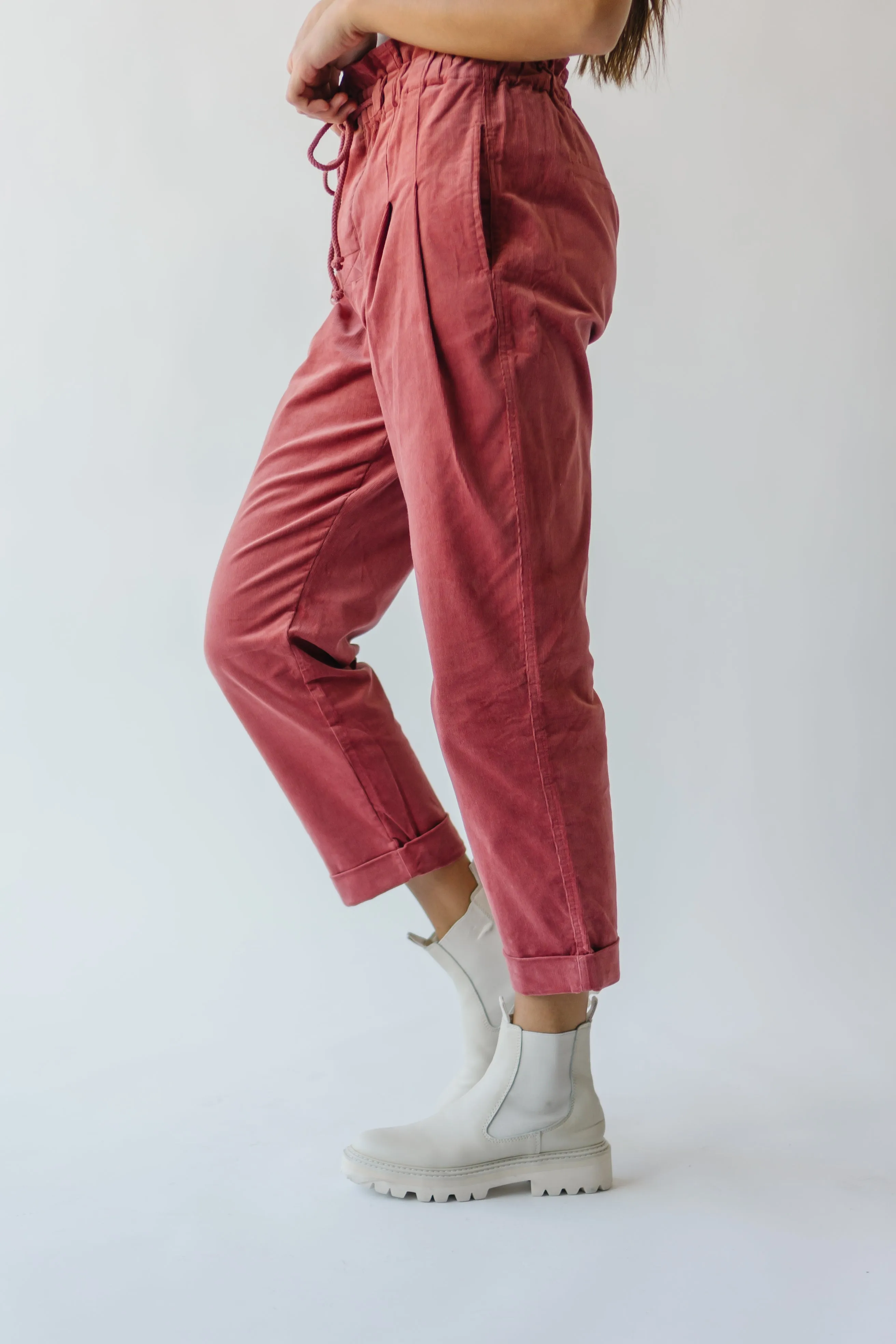 The Girard Waist Pleated Trouser in Rust