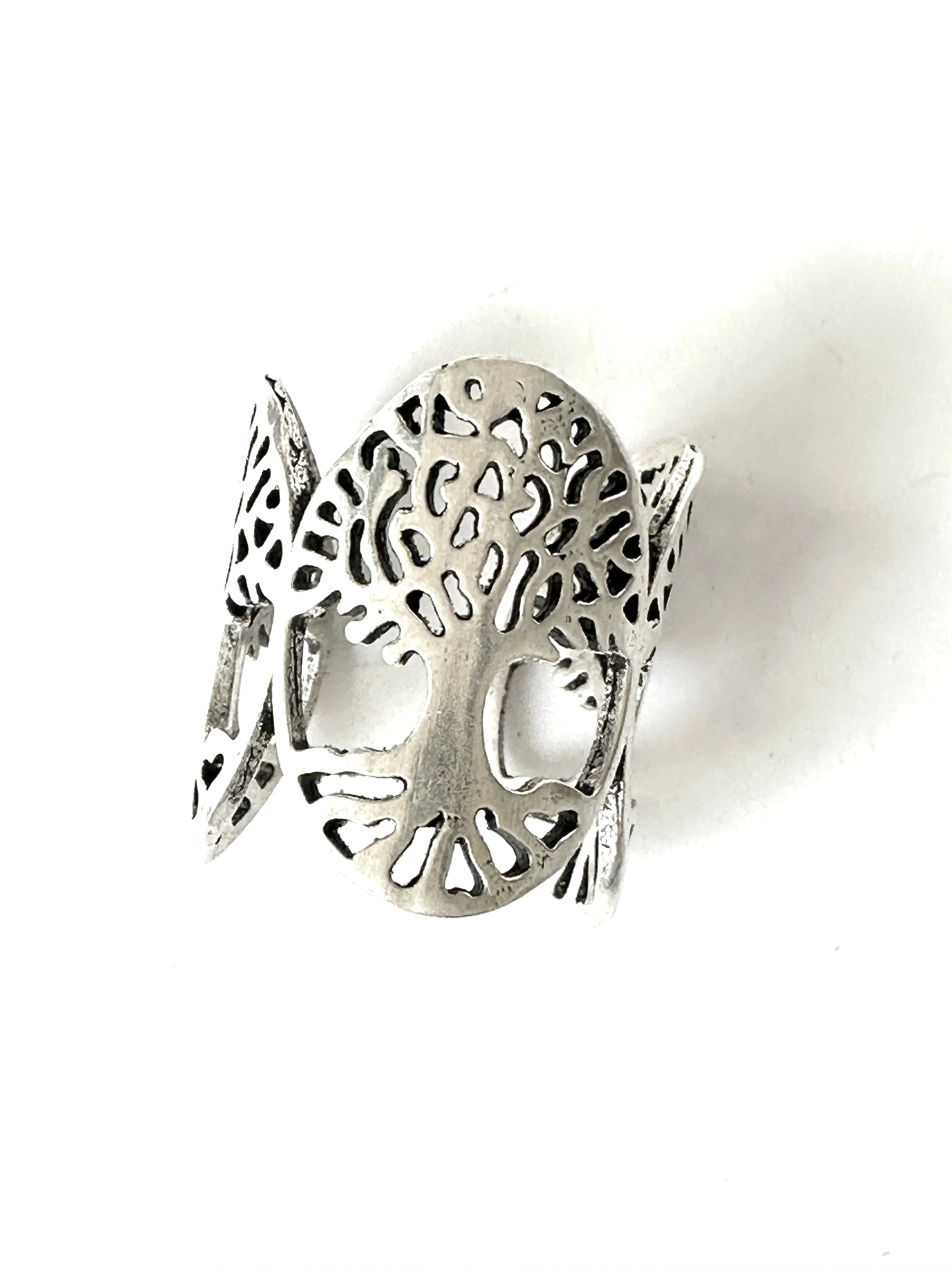 Tree of Life Silver Adjustable Ring