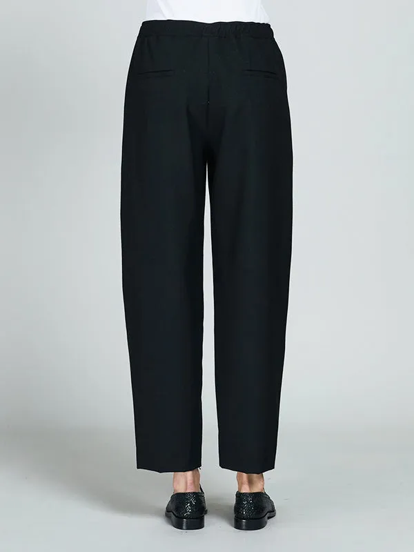 Tropical Wool Pant with Mending in Black