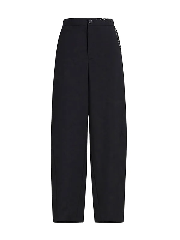 Tropical Wool Pant with Mending in Black