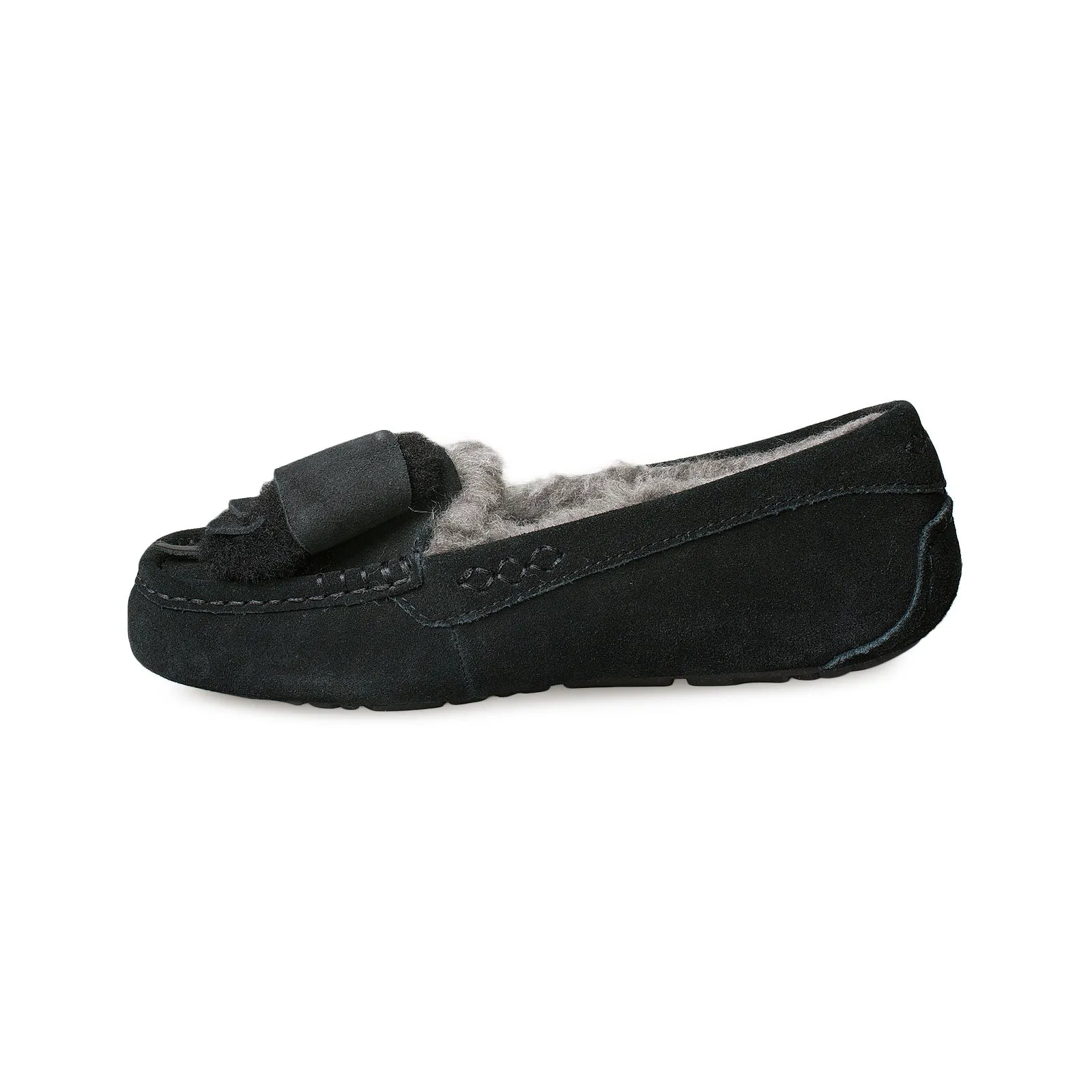 UGG Ansley Bow Black Slippers - Women's