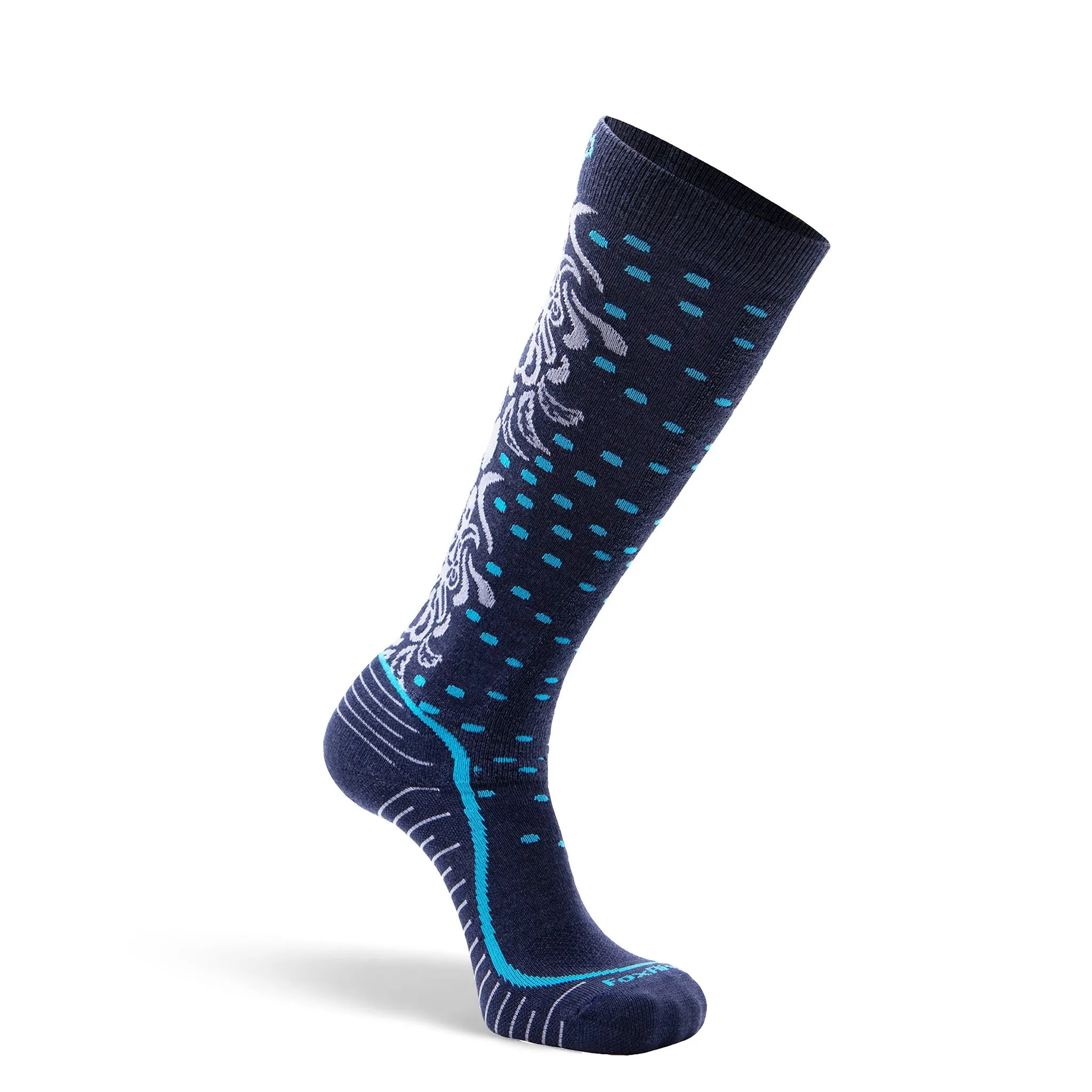 Women's Falling Leaf Lightweight Over-the-Calf Ski and Snowboard Sock