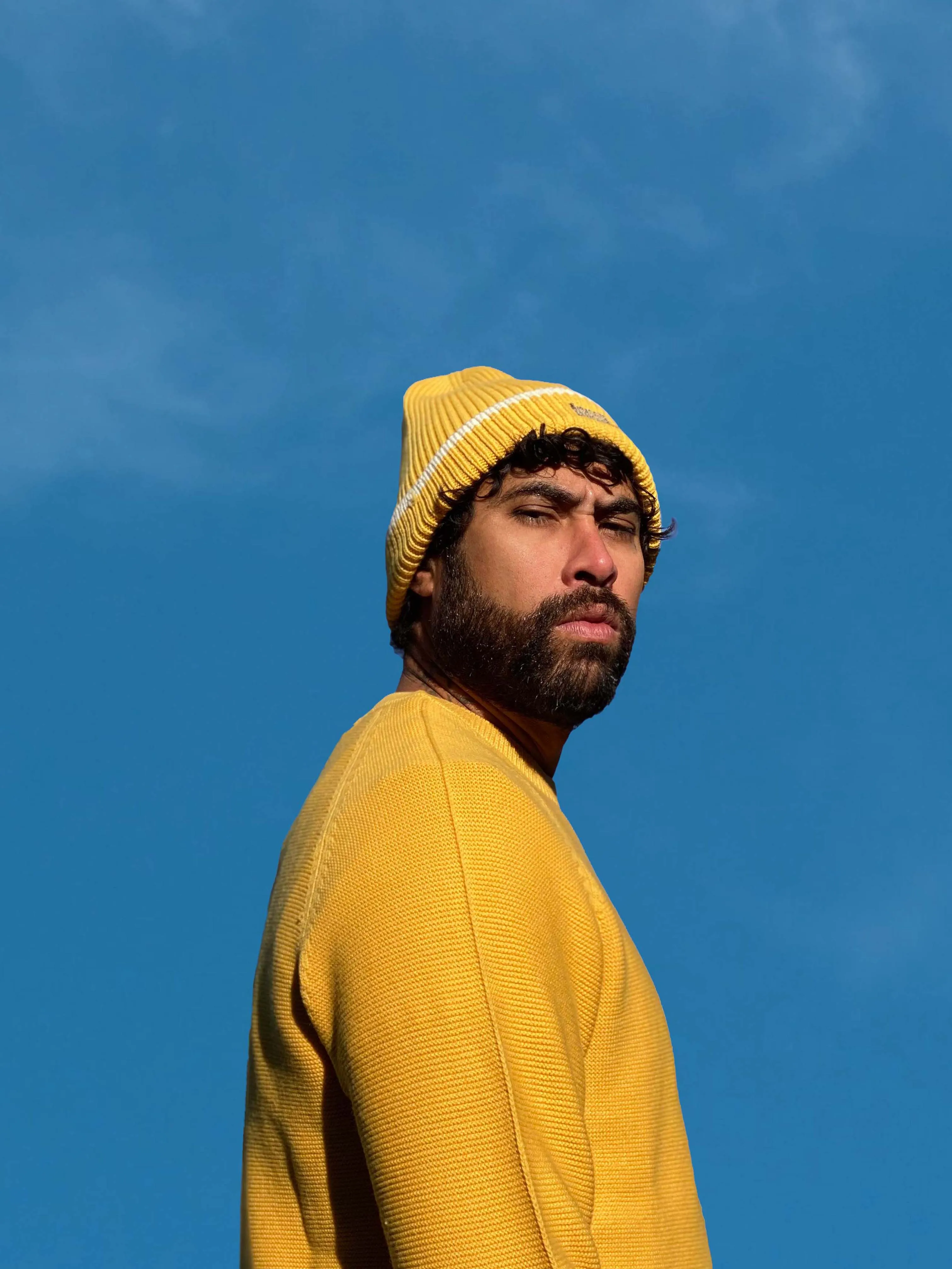 Yellow and Black Merino Wool Beanie - Sheep Inc. x PjT