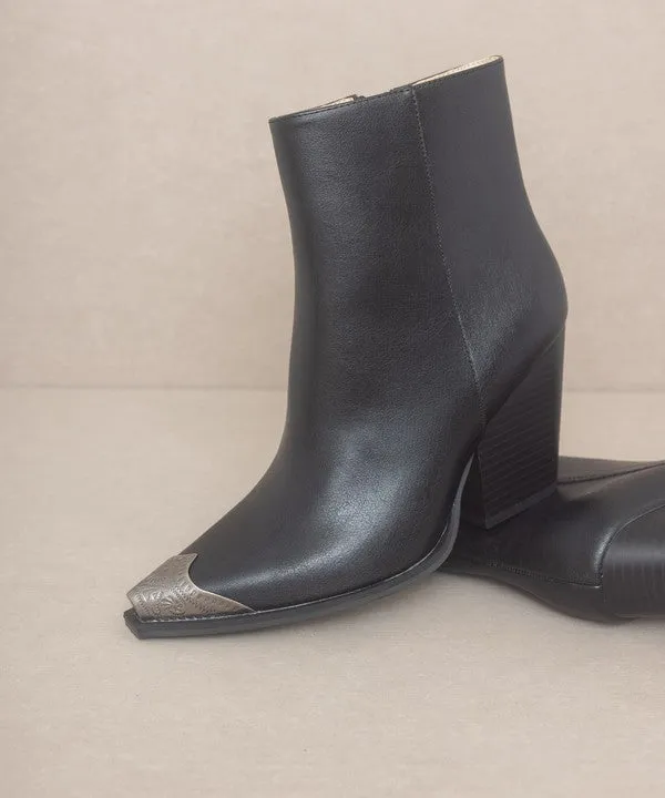 Zion - Bootie with Etched Metal Toe